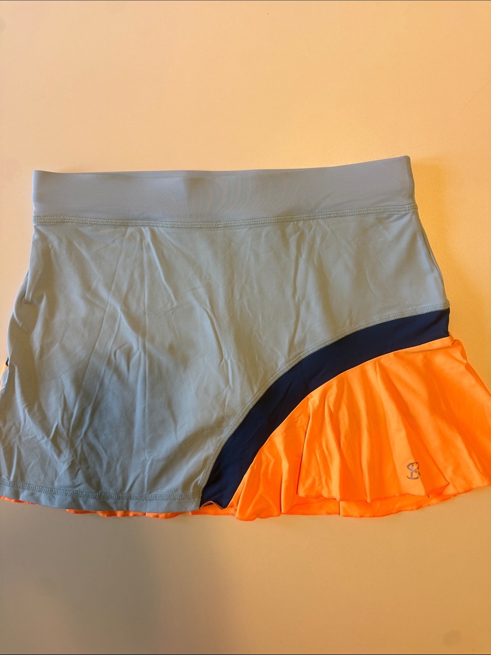 Women’s Tennis Skirt with Neon Orange Ruffle